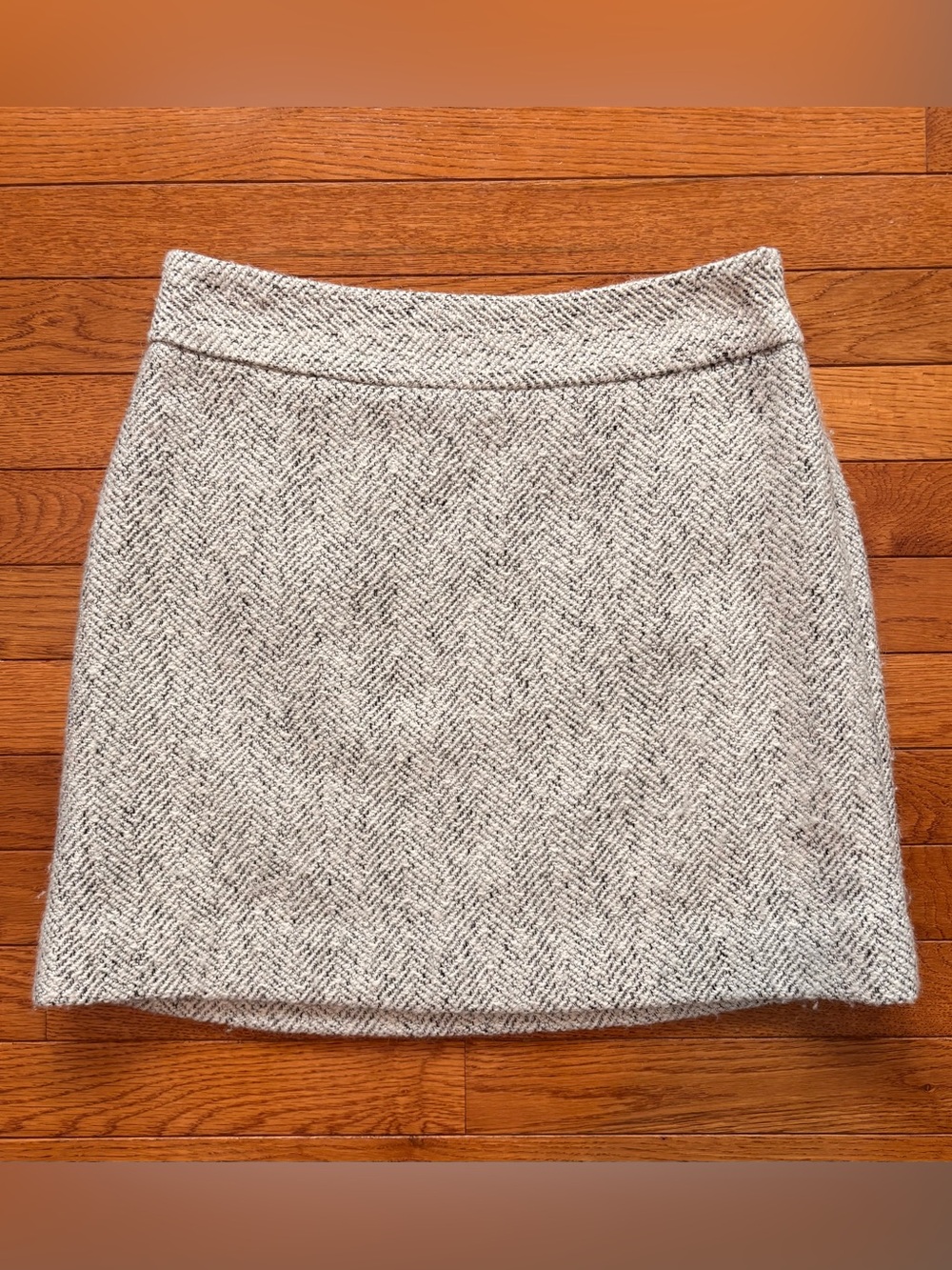 The Limited Gray Herringbone A-Line Mini Skirt